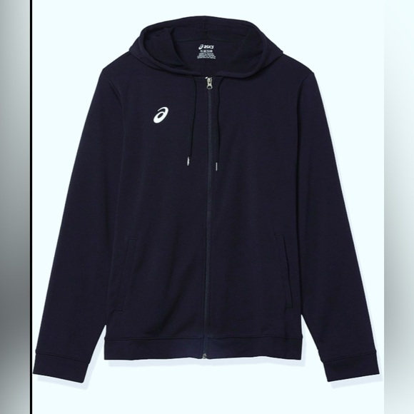 ASICS Men's Navy Pull Over Warmup Hoody Sweater - Picture 1 of 4